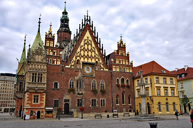 Rathaus am Marktplatz Rynek, Breslau, Polen