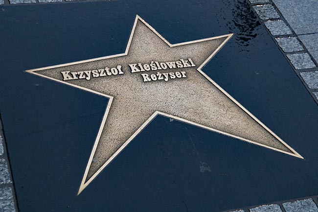 Stern für Krzysztof Kieślowski auf dem Lodzer Walk of Fame