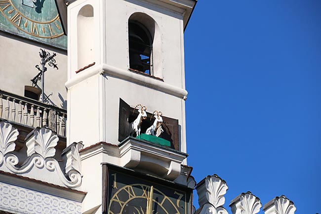 Posen in Polen - Ziegen an der Rathausturmuhr am Marktplatz