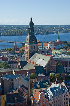 Blick von der St. Petrikirche, Riga