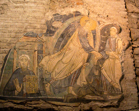 Rom: San Clemente, Fresko in der Unterkirche