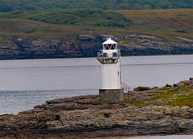 Rhue Lighthouse am Loch Broome in Schottland