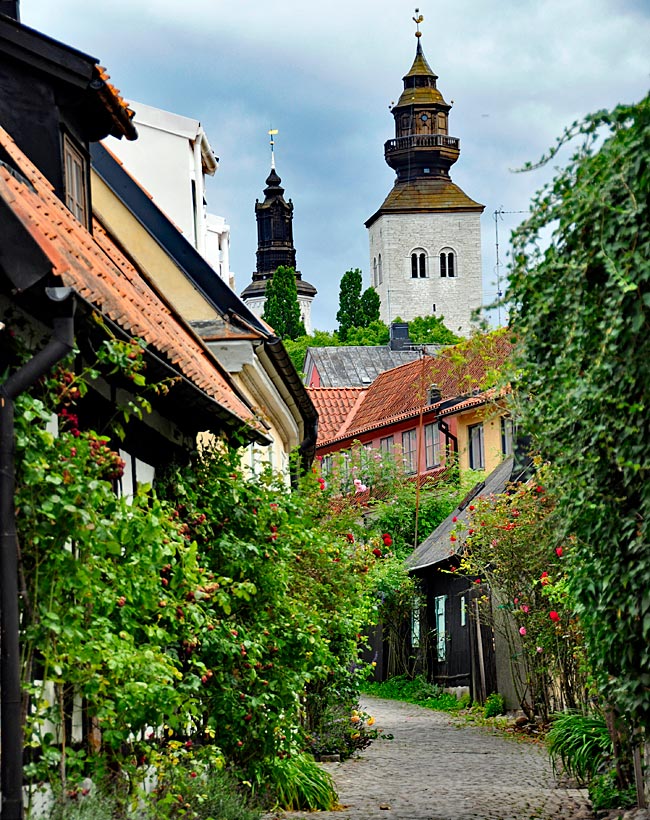 Die Altstadt von Visby, alte Hansestadt, seit 1991 Welterbestätte, Hauptstadt von Gotland, Schweden