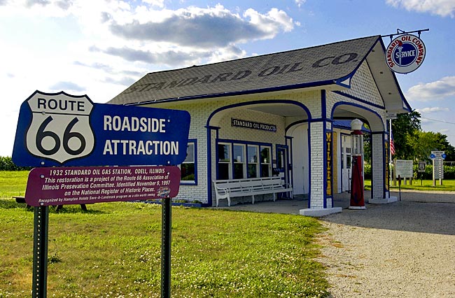 Illinois - Historische Tankstelle in Odell an der Route 66